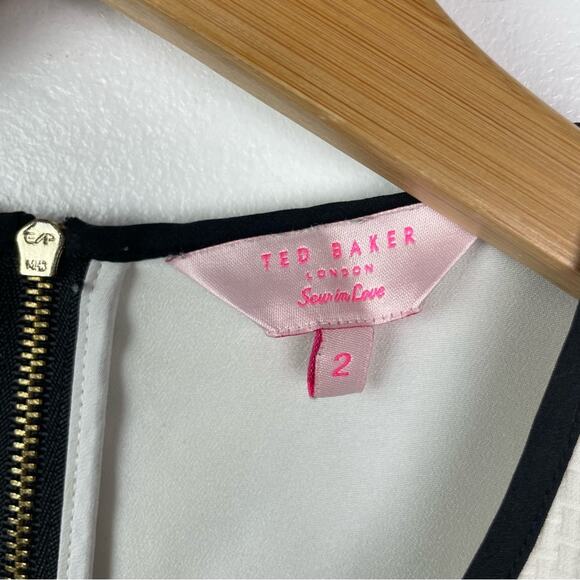 Ted Baker Pantsuit Jumper Black Pants White Top 6 - Picture 9 of 12